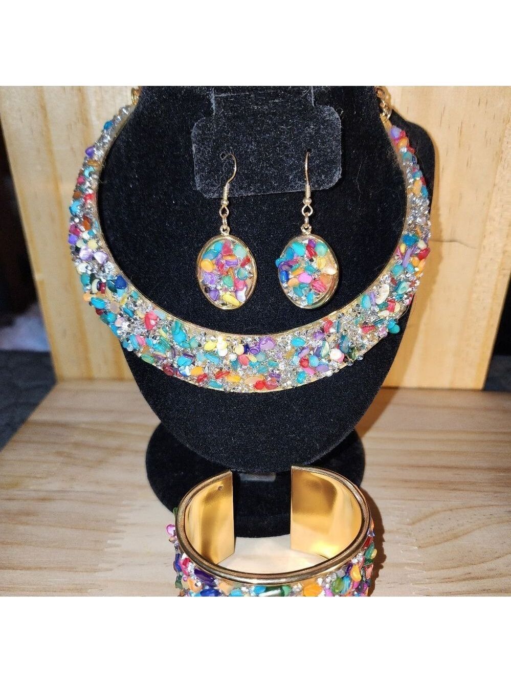 Colorful Gemstone Jewelry Set NWOT - Picture 2 of 7